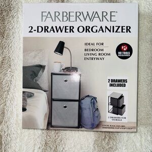 Farberware 2-Drawer Storage Organizer Black & Grey | No Tools Required